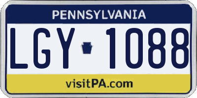 PA license plate LGY1088