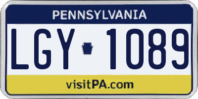 PA license plate LGY1089