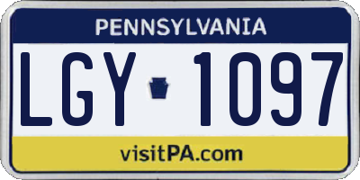 PA license plate LGY1097