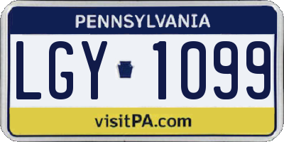 PA license plate LGY1099