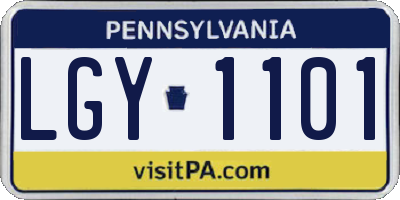 PA license plate LGY1101