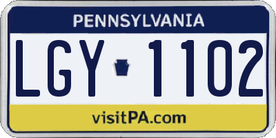 PA license plate LGY1102