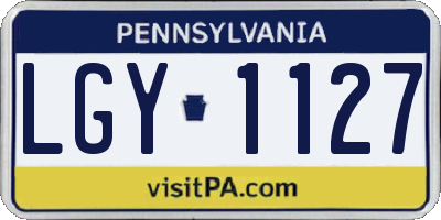PA license plate LGY1127