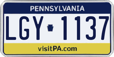 PA license plate LGY1137