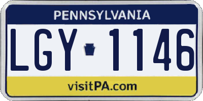 PA license plate LGY1146