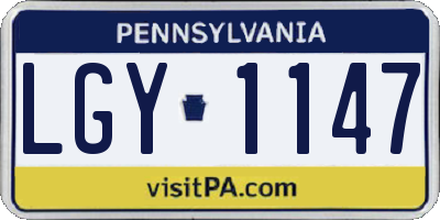 PA license plate LGY1147