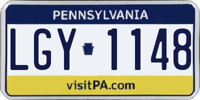 PA license plate LGY1148