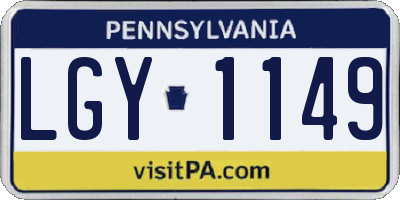 PA license plate LGY1149