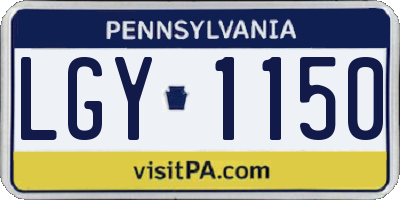 PA license plate LGY1150