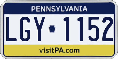 PA license plate LGY1152