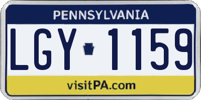 PA license plate LGY1159