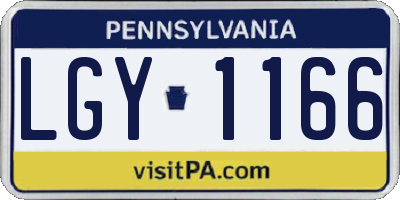 PA license plate LGY1166