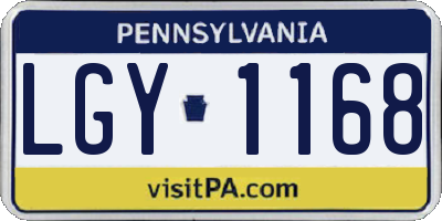 PA license plate LGY1168