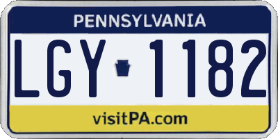 PA license plate LGY1182