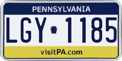 PA license plate LGY1185