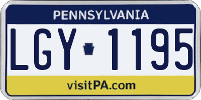 PA license plate LGY1195