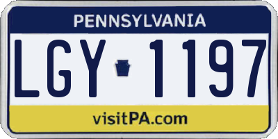 PA license plate LGY1197
