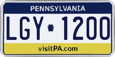 PA license plate LGY1200