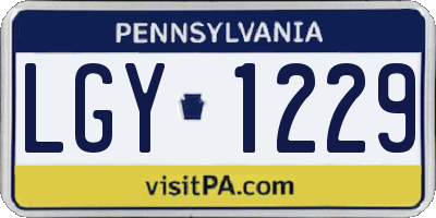 PA license plate LGY1229