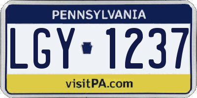 PA license plate LGY1237