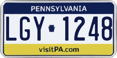 PA license plate LGY1248
