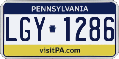 PA license plate LGY1286