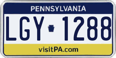 PA license plate LGY1288