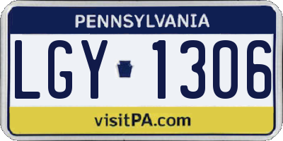 PA license plate LGY1306