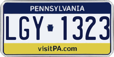 PA license plate LGY1323