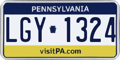 PA license plate LGY1324