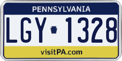 PA license plate LGY1328