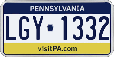 PA license plate LGY1332