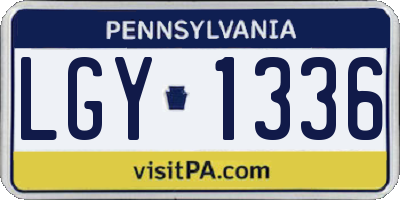 PA license plate LGY1336