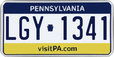 PA license plate LGY1341