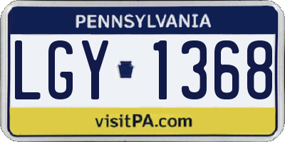 PA license plate LGY1368
