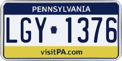 PA license plate LGY1376
