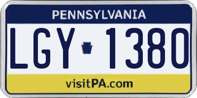PA license plate LGY1380