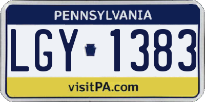 PA license plate LGY1383