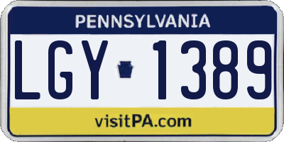 PA license plate LGY1389