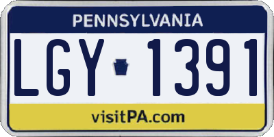 PA license plate LGY1391