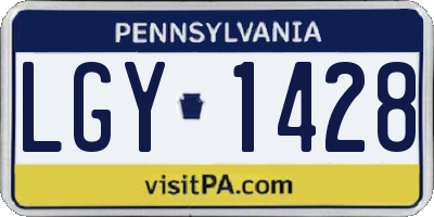 PA license plate LGY1428