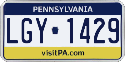 PA license plate LGY1429