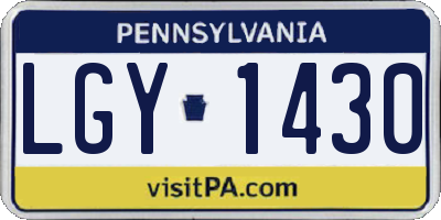 PA license plate LGY1430