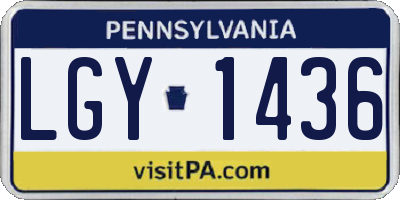 PA license plate LGY1436