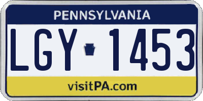 PA license plate LGY1453