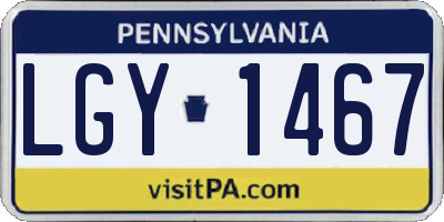 PA license plate LGY1467
