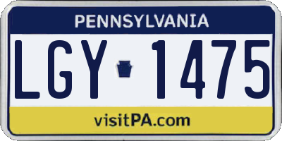 PA license plate LGY1475
