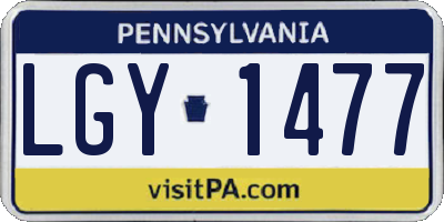 PA license plate LGY1477