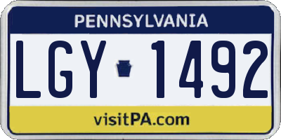 PA license plate LGY1492