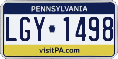 PA license plate LGY1498